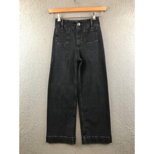 Pilcro and the Letterpress Wide Leg Cropped Jeans  High Waist Front Pockets 23